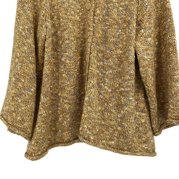 Coldwater Creek Bell Sleeves Wool Blend Cardigan Sweater Yellow Brown XL - Picture 4 of 12